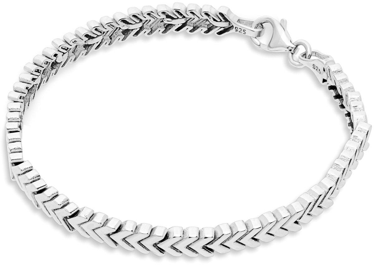 Glow 104.1460.19 Dames Armband - Schakelarmband - Sieraad - Zilver - Goudkleurig - 925 Zilver - Vossenstaart - 19 cm lang