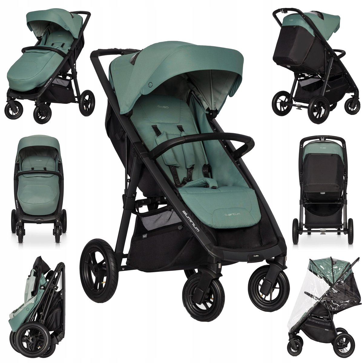 EasyGo Quantum Air kinderwagen - licht van gewicht, lichte riemen, 0-22 kg