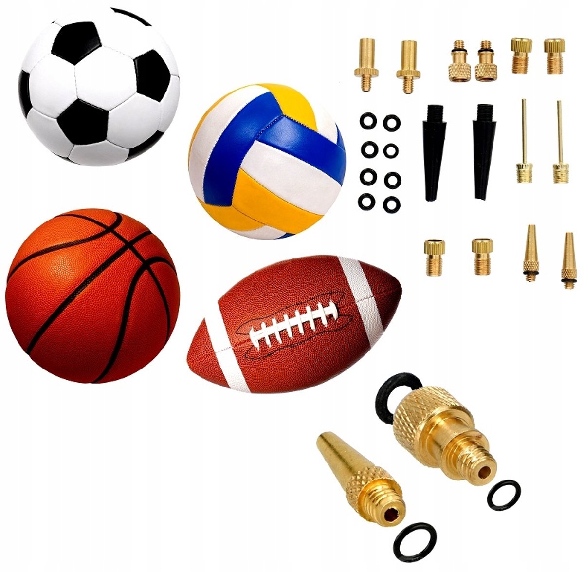 Dunlop Fietspomp Adapters Set - 14 Delig