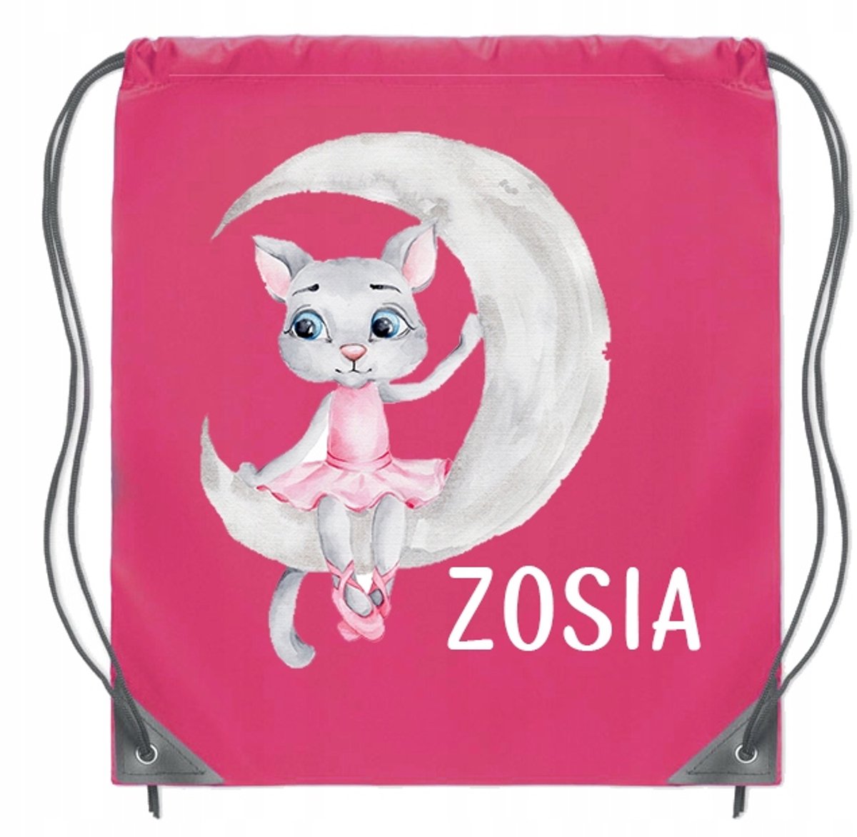 Merkloze Schooltas Roze met Naam - Gymtas / Shopper