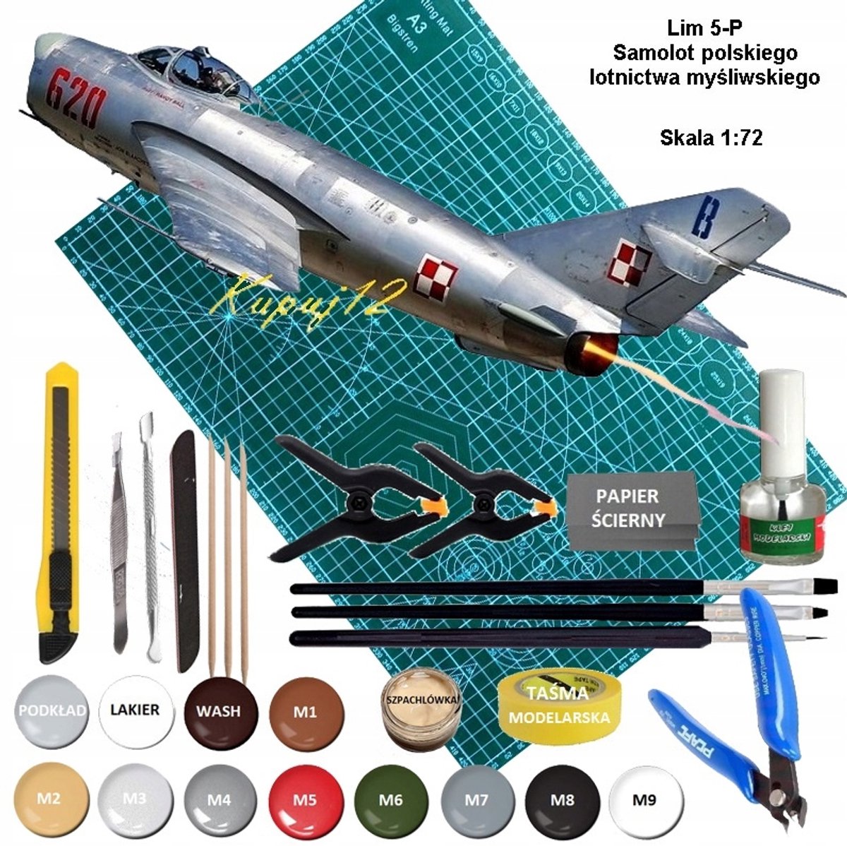 Modelbouwset MiG-17 Lim-5P (Pools) met verf en accessoires