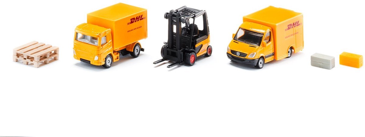SIKU Super DHL Logistiek set: truck, heftruck en bestelbus