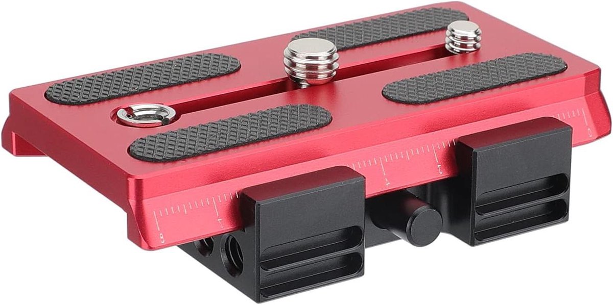 Jhubers Goods - Quick Release Base - Compatibel met Manfrotto 577/501/504/701 - Statief - Rood.