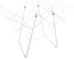 MSV Accordeon Wasrek Droger - Opvouwbaar Droogrek - 33m Drooglengte - Staal - 130x66x106cm - Wit
