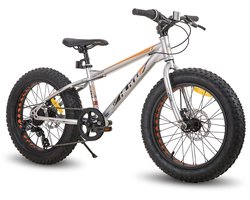 Hiland 20 Inch Kids Fatbike Mountainbike - Voor Jongens & Meisjes - Shimano 7 Versnellingen - Dubbele Schijfremmen - Vanaf 5 Jaar - Geschikt voor buitenactiviteiten in de lente