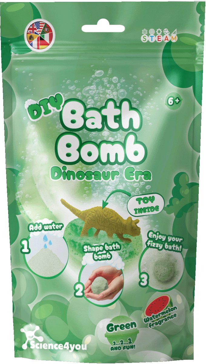 Science4You badbruisballen DIY groene tas speelgoedset.