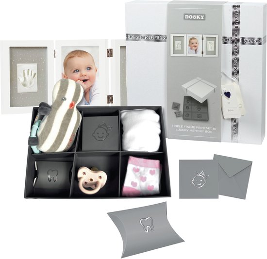 Dooky Gift 3-luik - Wit - Hand en voet afdruk - inclusief memory box van Dooky — afbeelding 4