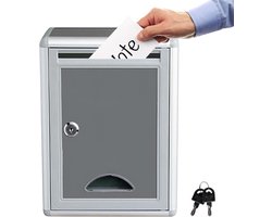 Letter Box Key Cabinet Donation Collection Box with Key Lock Safe Display Box Insert Slot Wall Mounted Mailbox Outdoor Mailbox for Home Office Business 21 x 10 x 28 cm Veiligheid - Opbergen - Wandmontage