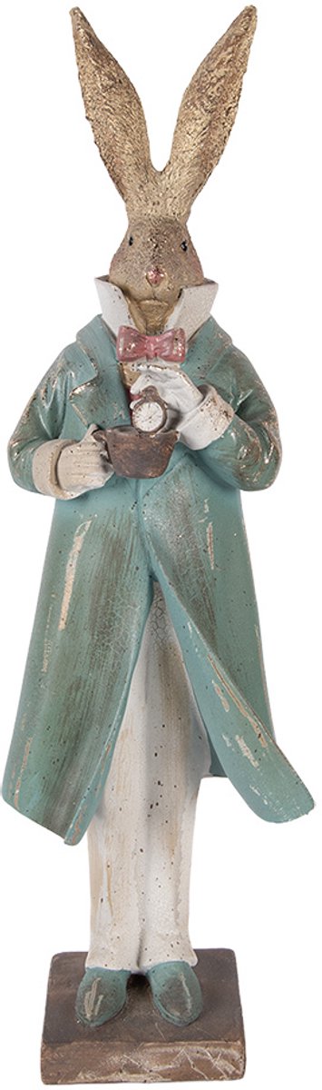 Decoratie Beeld Konijn 14x11x48 cm Goudkleurig Kunststof