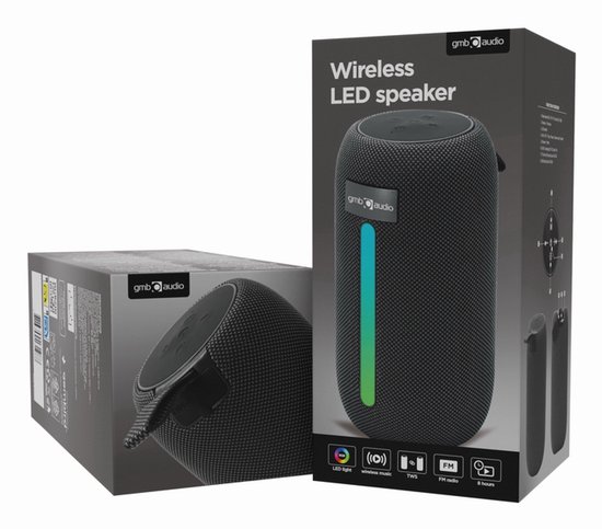 GMB-Audio BT LED Speaker, Zwart - Ultieme Draagbare Draadloze Feestspeaker met RGB Verlichting, Bluetooth v.5.3, Handsfree Bellen, FM Radio, USB & MicroSD Afspeelmogelijkheden van Merkloos — afbeelding 2