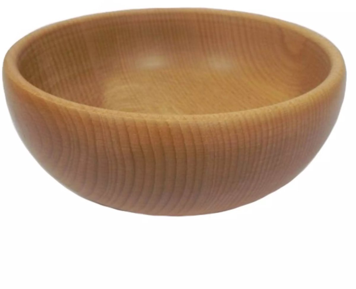 Glowel Massief beukenhouten schaaltje 18 cm als opvangschaal voor noten en schalen