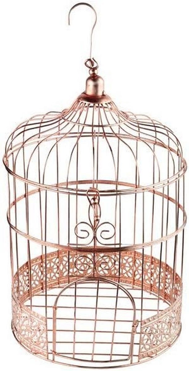 Decoratieve Vogelkooi in Roségoud - Vintage Tafeldecoratie