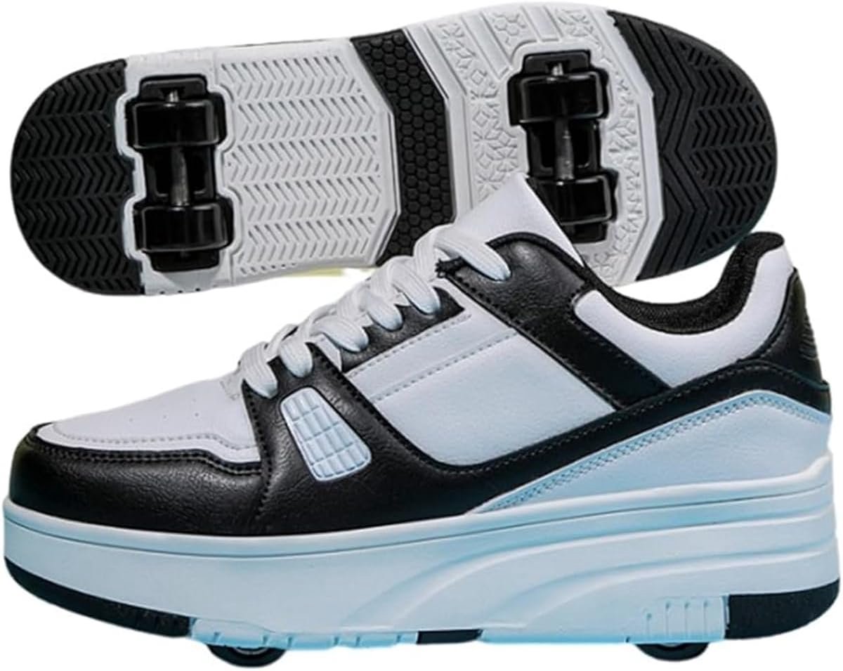 Multifunctionele Rolschaatsen en Sneakers voor Kinderen 2-in-1 Design Zwart