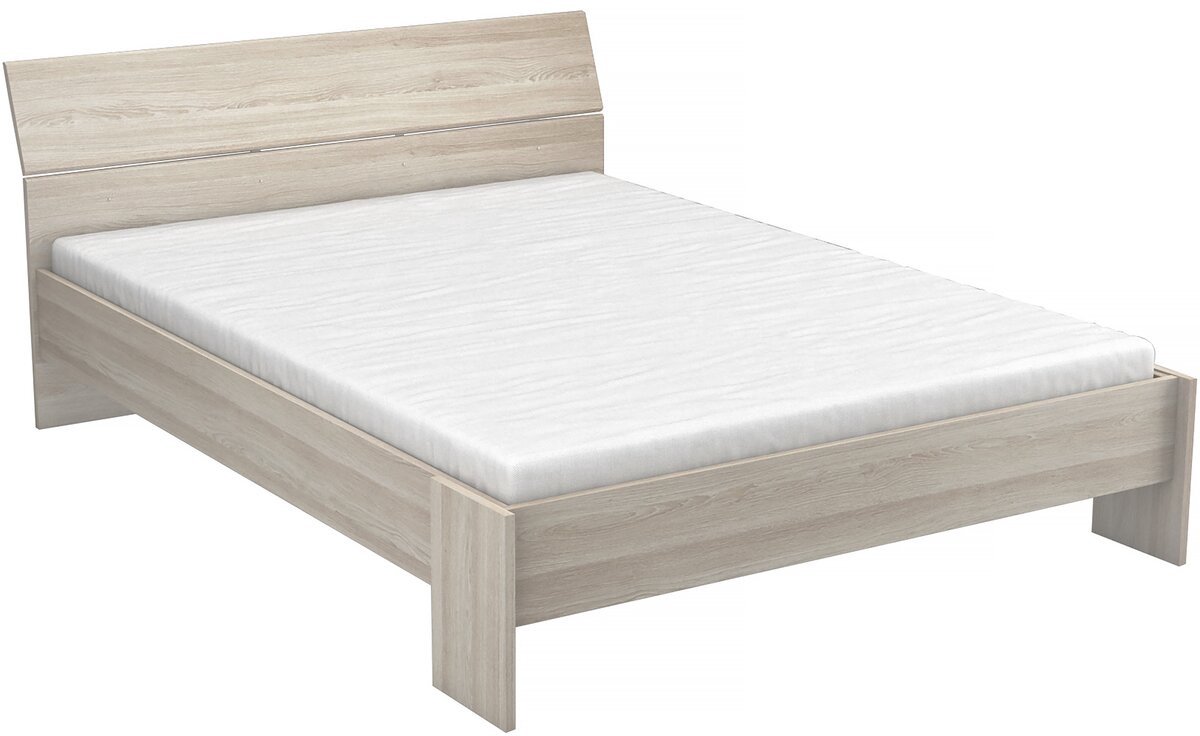 "Prijzig" houten tweepersoonsbed - 140 x 200 cm - Beige