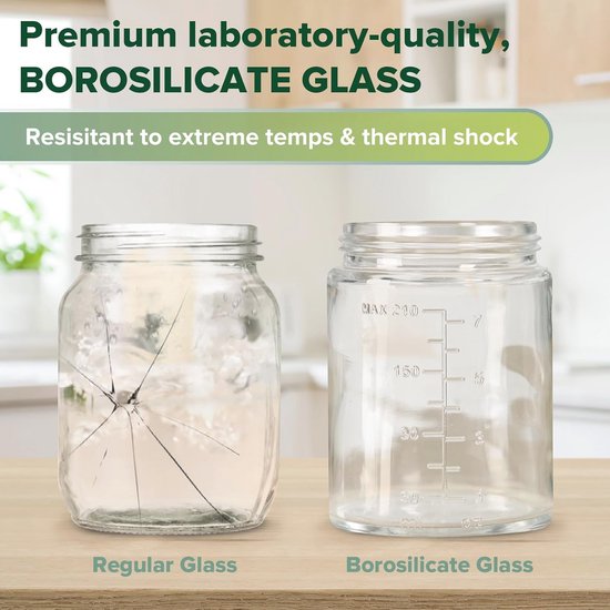 Siliconen Deksels Baby Bewaardoos - 6 Stuks Borosilicaatglas (100ml & 7oz) — afbeelding 2