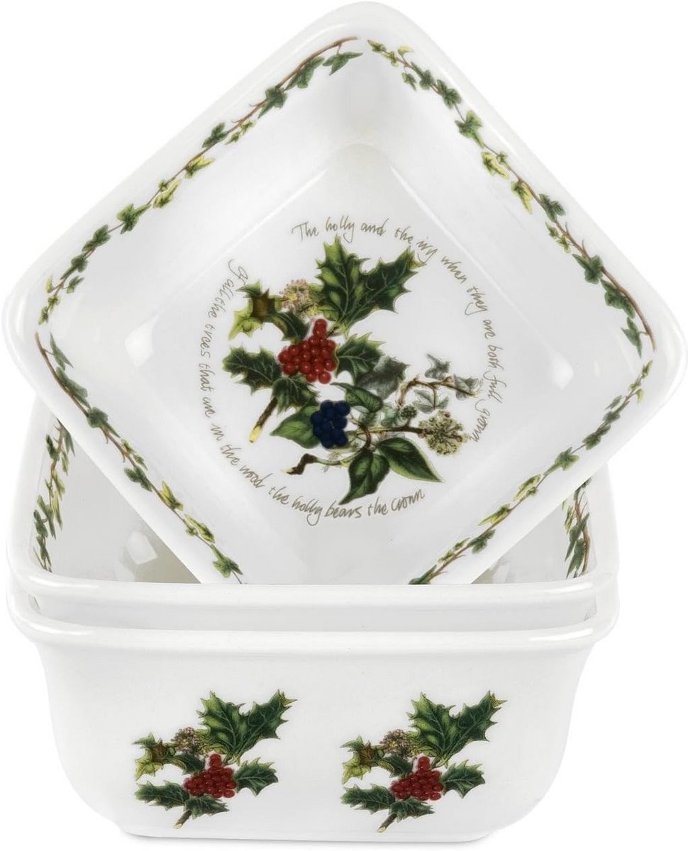 Set van 3 Vierkante Keramiek Schoteltjes / Mini Borden - Ideaal voor Dips