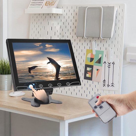 10.1 inch Mini Monitor met Raspberry Pi Display - Draagbaar en Veelzijdig met HDMI, VGA, AV, BNC en USB aansluiting - Ingebouwde Luidsprekers voor Auto, PC en TV — afbeelding 3