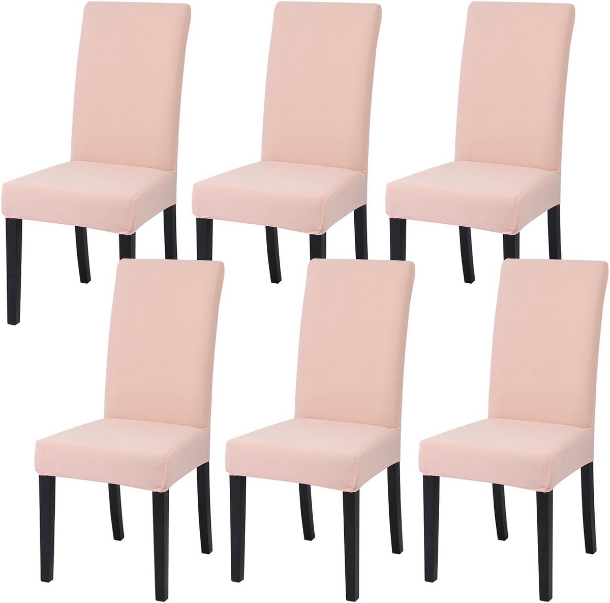 Set van 6 Stretchy Stoelhoezen voor Eetkamerstoelen - Afneembaar en Wasbaar