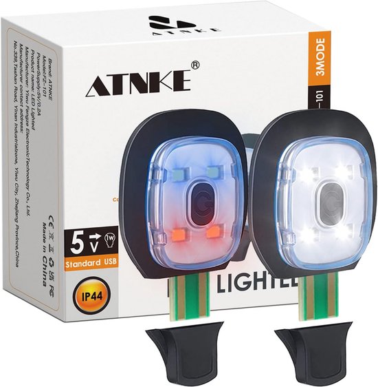 Portwest muts met usb oplaadbare LED lamp Voor en achterlamp