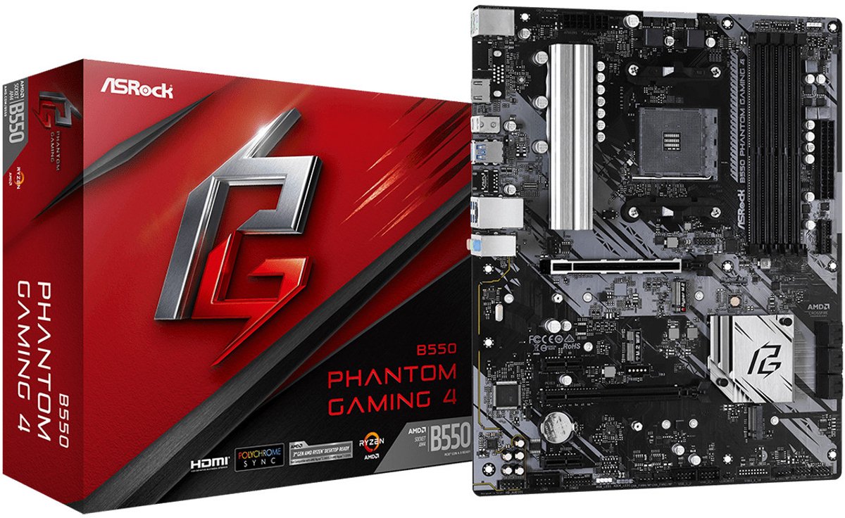 Asrock B550 Phantom Gaming 4 AMD B550 Socket AM4 ATX