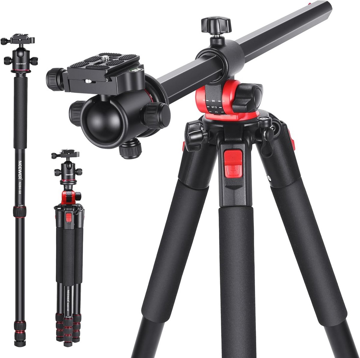 184 cm Tripod Monopod voor DSLR Camera met 360° Kogelkop en Arca Type QR Plaat