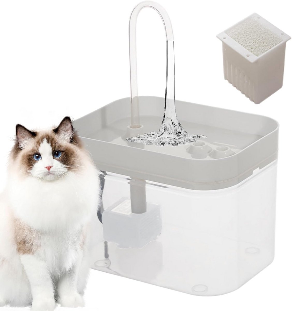 Stille Automatische Drinkfontein 1,5L voor Katten en Kleine Honden