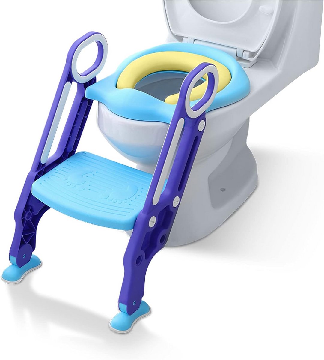 WC-Brilverkleiner voor Kinderen met Opvouwbare Potty Trainer - Verstelbare Hoogte met Gewatteerd Kussen en Handgrepen