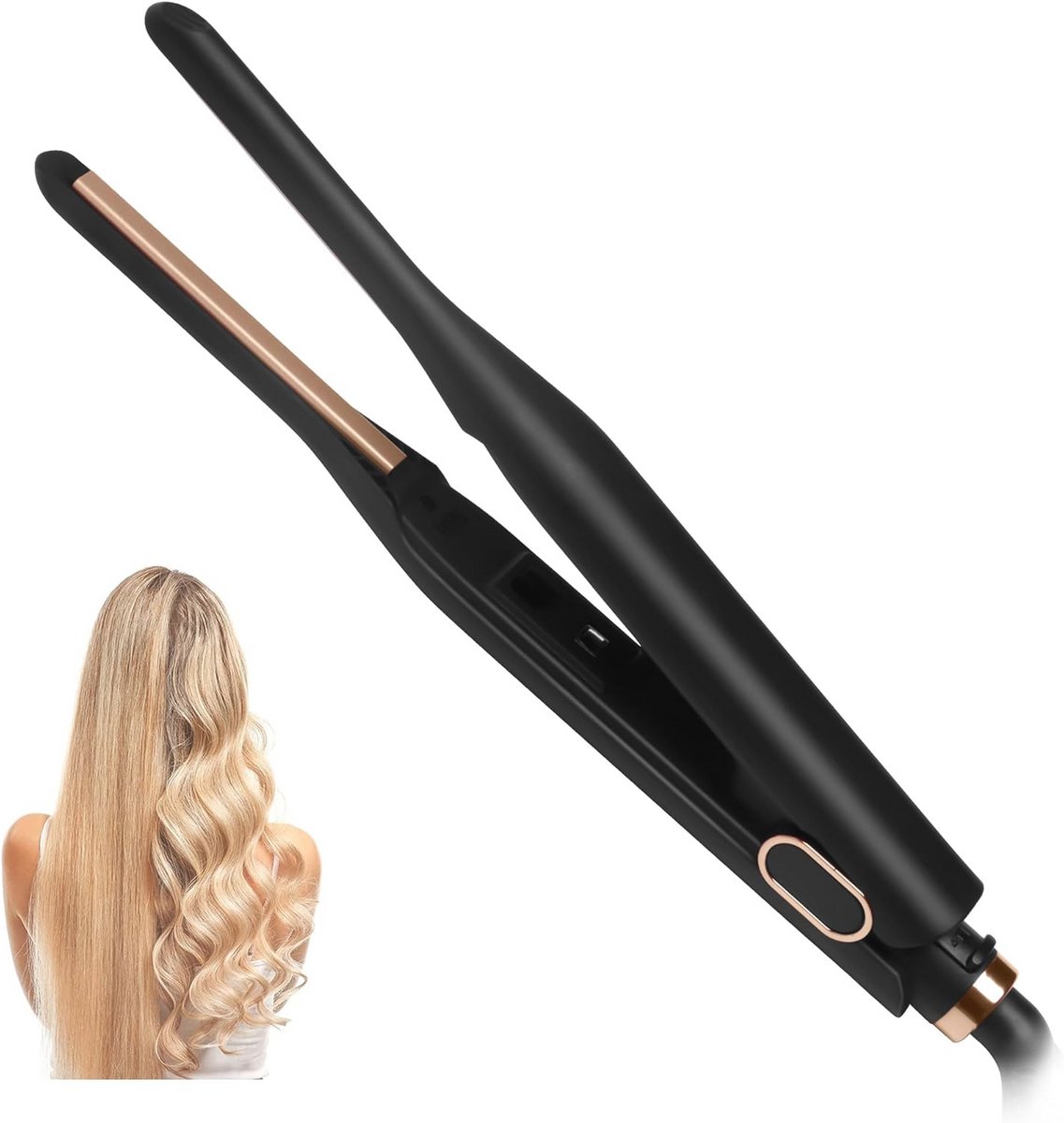 Draagbare 2-in-1 Mini-stijltang voor Haarstyling en Krullen