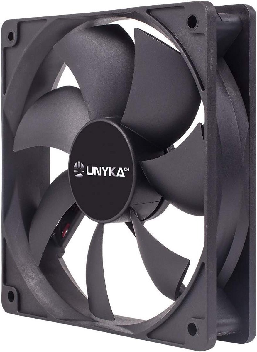 Stille 120mm Computer Ventilator Zwart met 7 Bladen