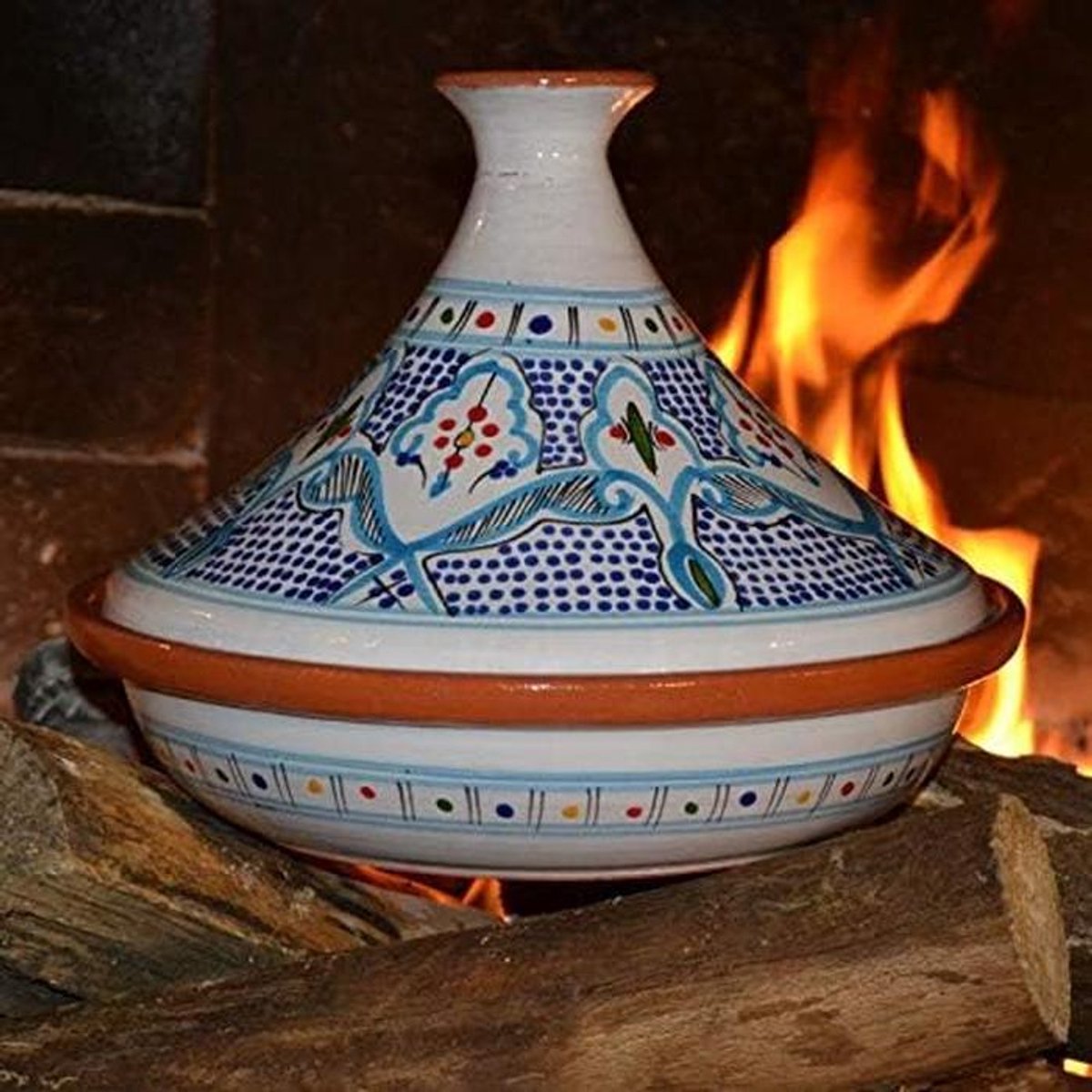 Traditionele Marokkaanse Tajine Turquoise - Keramische Stoofpan 31 cm