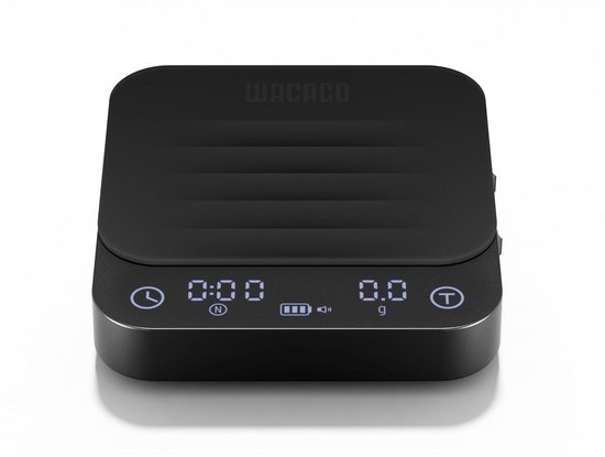 WACACO Exagram Pro Coffee Scale with Timer, Super Mini Food Bowls, Three Modes Kitchen Scale Rechargeable, Black