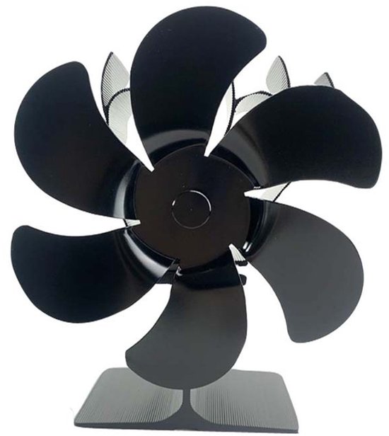 Gigicial Kachelventilator - Warmte-aangedreven kachelventilator - 6 bladen - 1 stuk - Geschikt voor houtkachels, pelletkachels en open haarden, Zwart