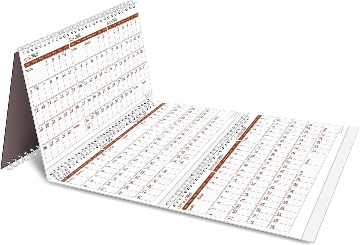 Maandelijkse planner en kalender voor 3 maanden overzicht