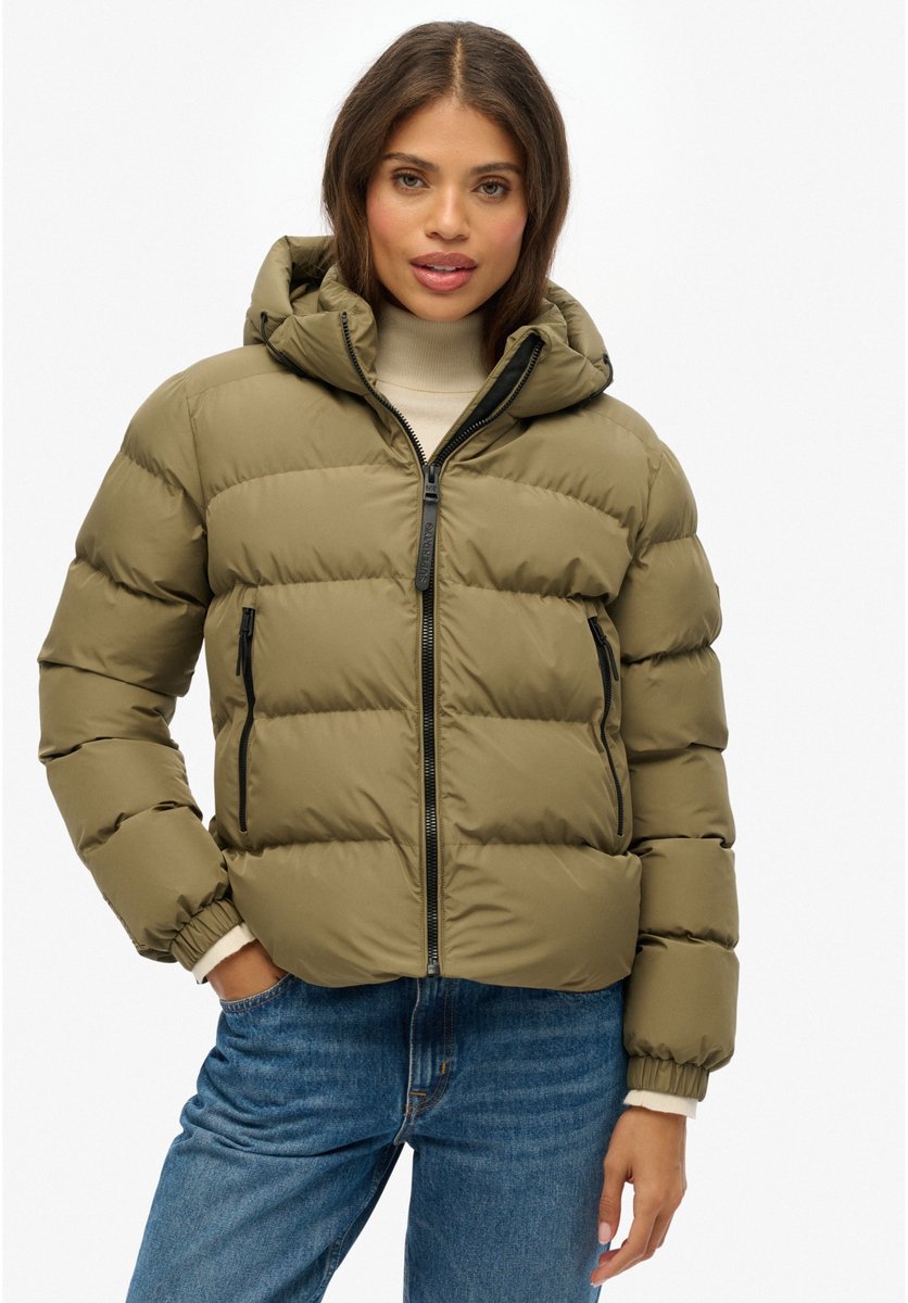 Superdry Jas Hooded Sports Puffer Jacket W5011996a 03o Dames Groen