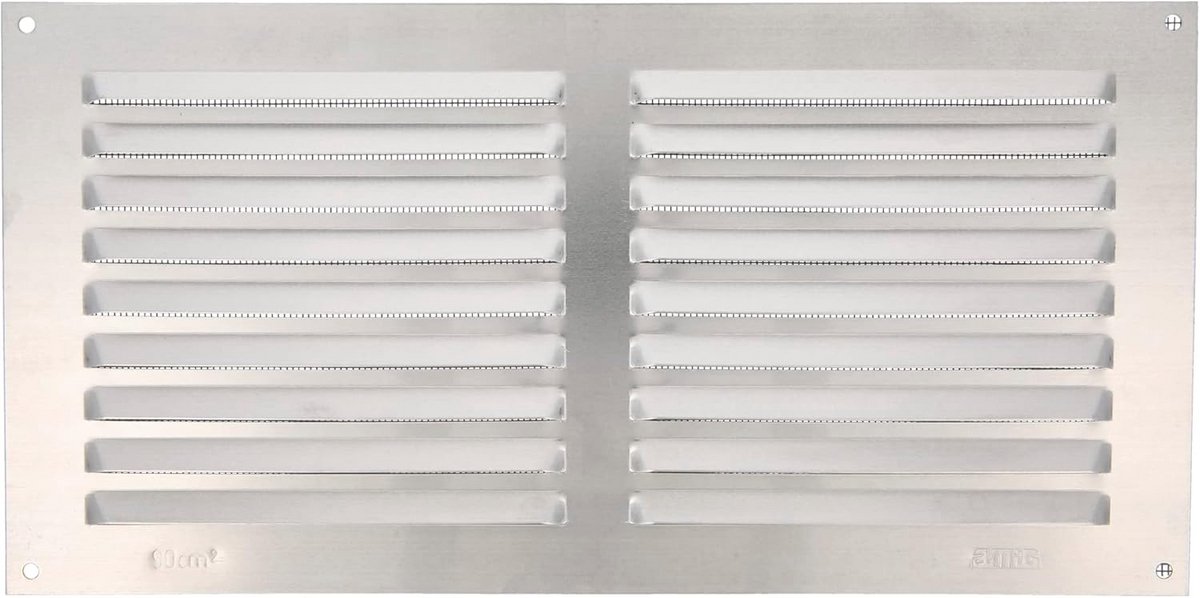 Rechthoekig Ventilatie Rooster Aluminium met Muggenhor - 150x300mm