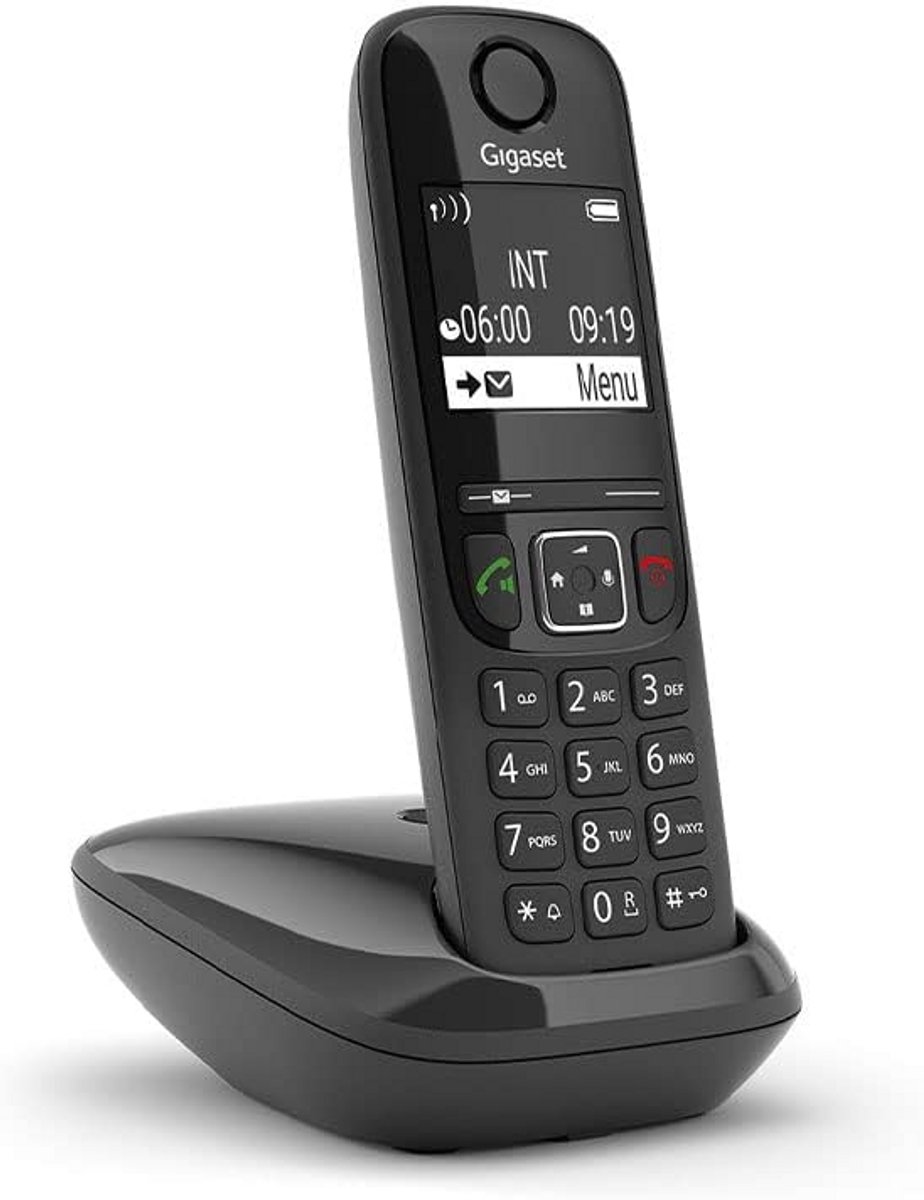 Draadloze Huistelefoon met Handsfree Functie, Groot Display en Verlicht Toetsenbord - Zwart/Grijs