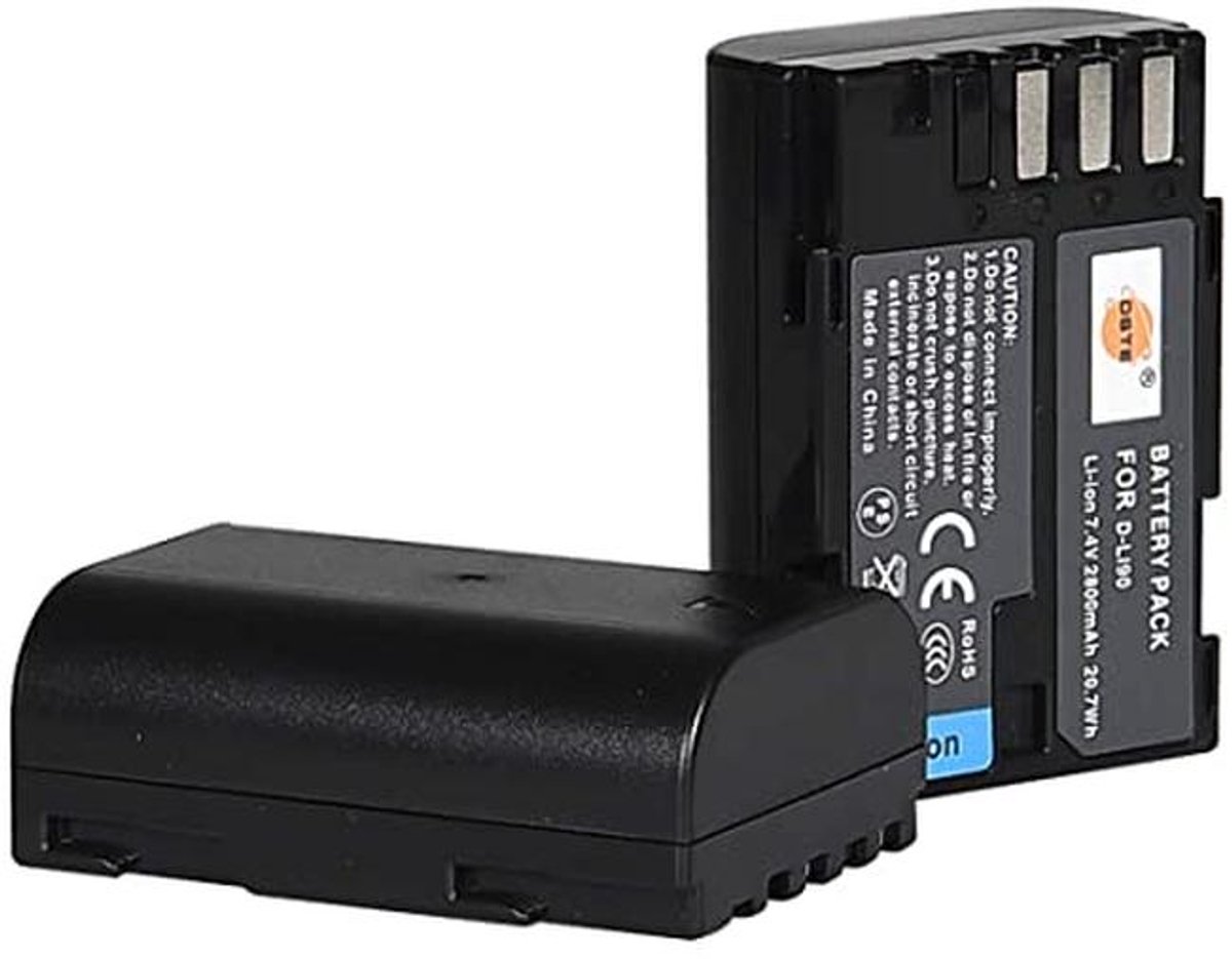 2 Stuks D-LI90 Li-ion Batterij Compatibel met Pentax Camera's