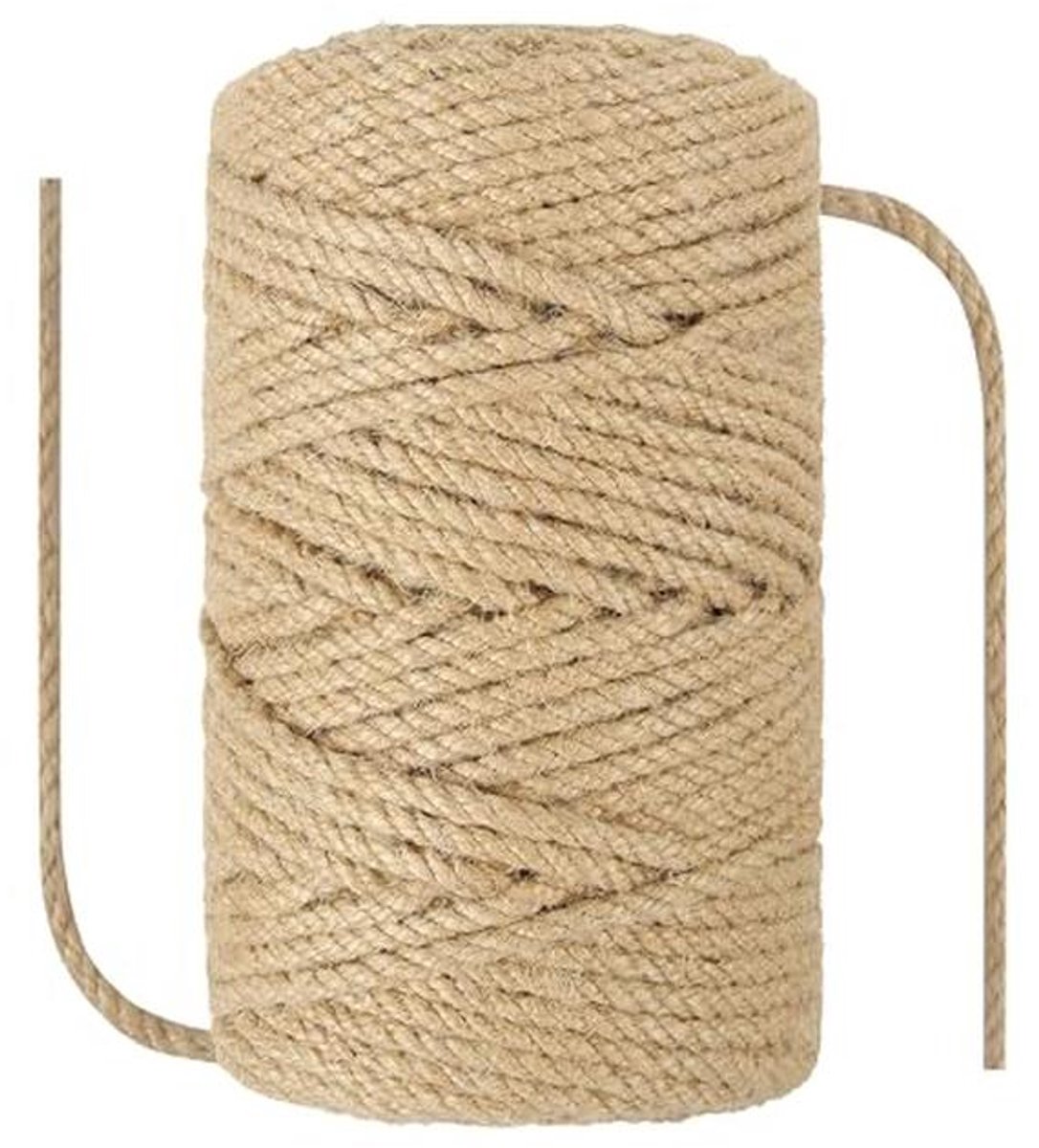 Natuurlijk sisal-henneptouw 5 mm x 100 meter - Zwaar belastbaar voor kattenkrabpalen, tuin en ambachten