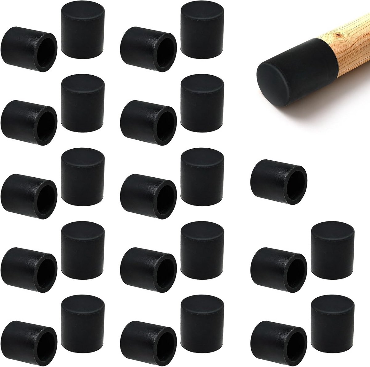 25x Siliconen Stoelpootdoppen Rond 15mm - Geluidsdempend & Krasvrij voor Alle Vloeren