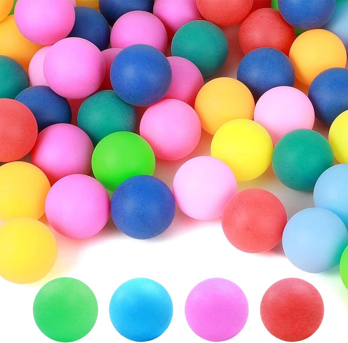 50x Kleurrijke Tafeltennisballen 35mm voor Plezier en Decoratie