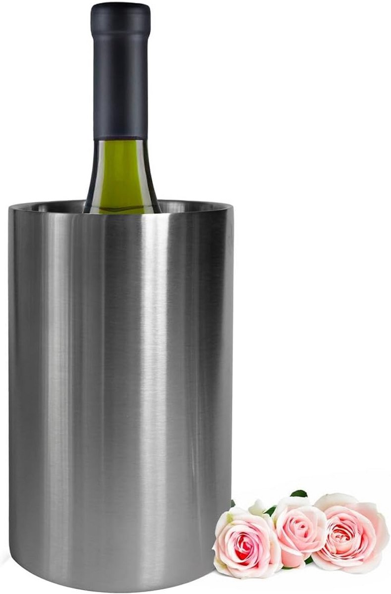 Dubbelwandige Wijnkoeler Roestvrij Staal - Champagne en Flessenkoeler