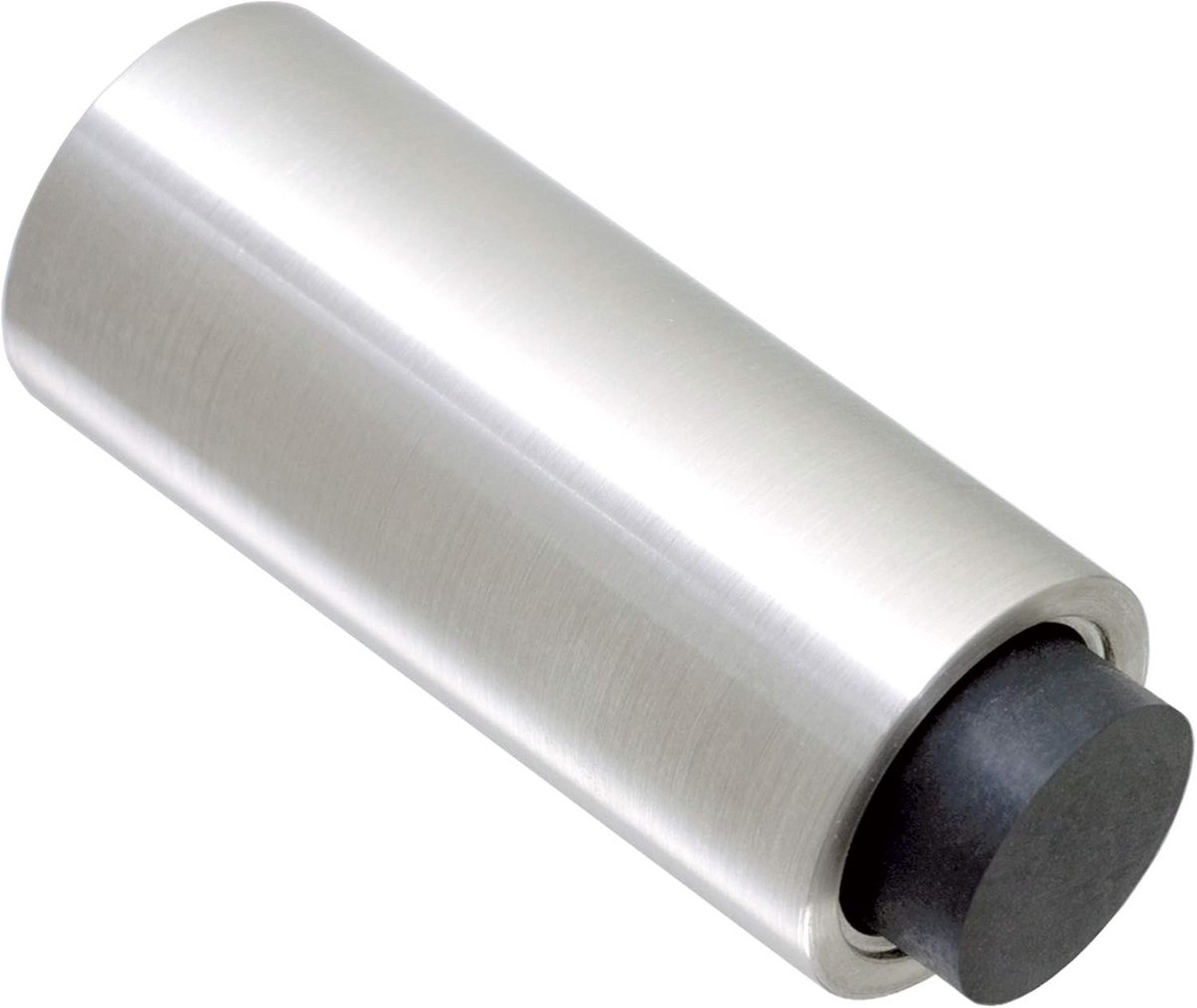 Ronde RVS Wanddeurstopper met Rubberen Buffer - Ø25mm Breedte