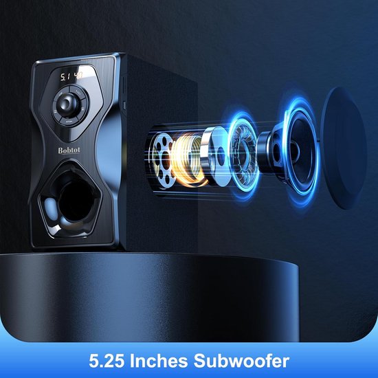 Surround Sound Thuisbioscoopsysteem 5.1/2.1 met Krachtige Subwoofer en Bluetooth — afbeelding 2