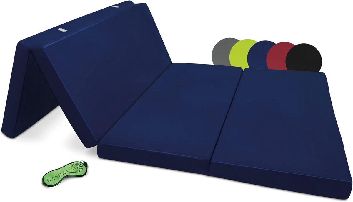 Opvouwbare Gastenmatras 100x200 cm - Reisbed, Logeerbed en Zitelement - Donkerblauw