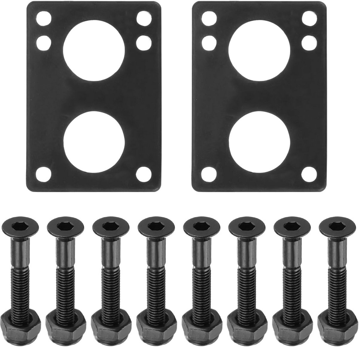 Skateboard Riser Pads Schroevenset - 6mm Rubberen Schokdempers & Montagemateriaal voor Cruiser en Longboard