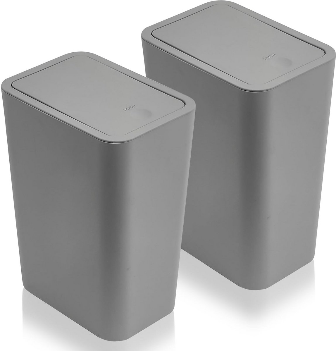 Set van 2 Smalle Luxe Kleine Prullenbakken met Deksel voor Badkamer en Toilet (9L)