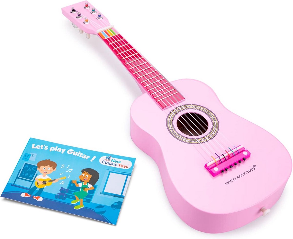 Houten Speelgoedgitaar Roze voor Kinderen - Muzikaal Ontwikkelingsspeelgoed