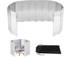 14 Platen Opvouwbaar Windscherm voor Camping Gasfornuis, Lichtgewicht Aluminium Windscherm