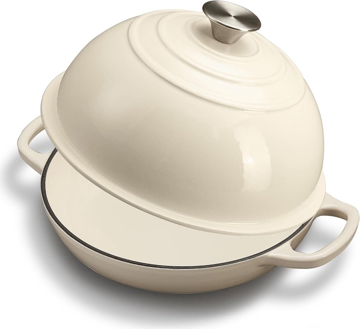 Gietijzeren Dutch Oven voor Zuurdesembrood Bakken - 6L Broodbakpan met Deksel