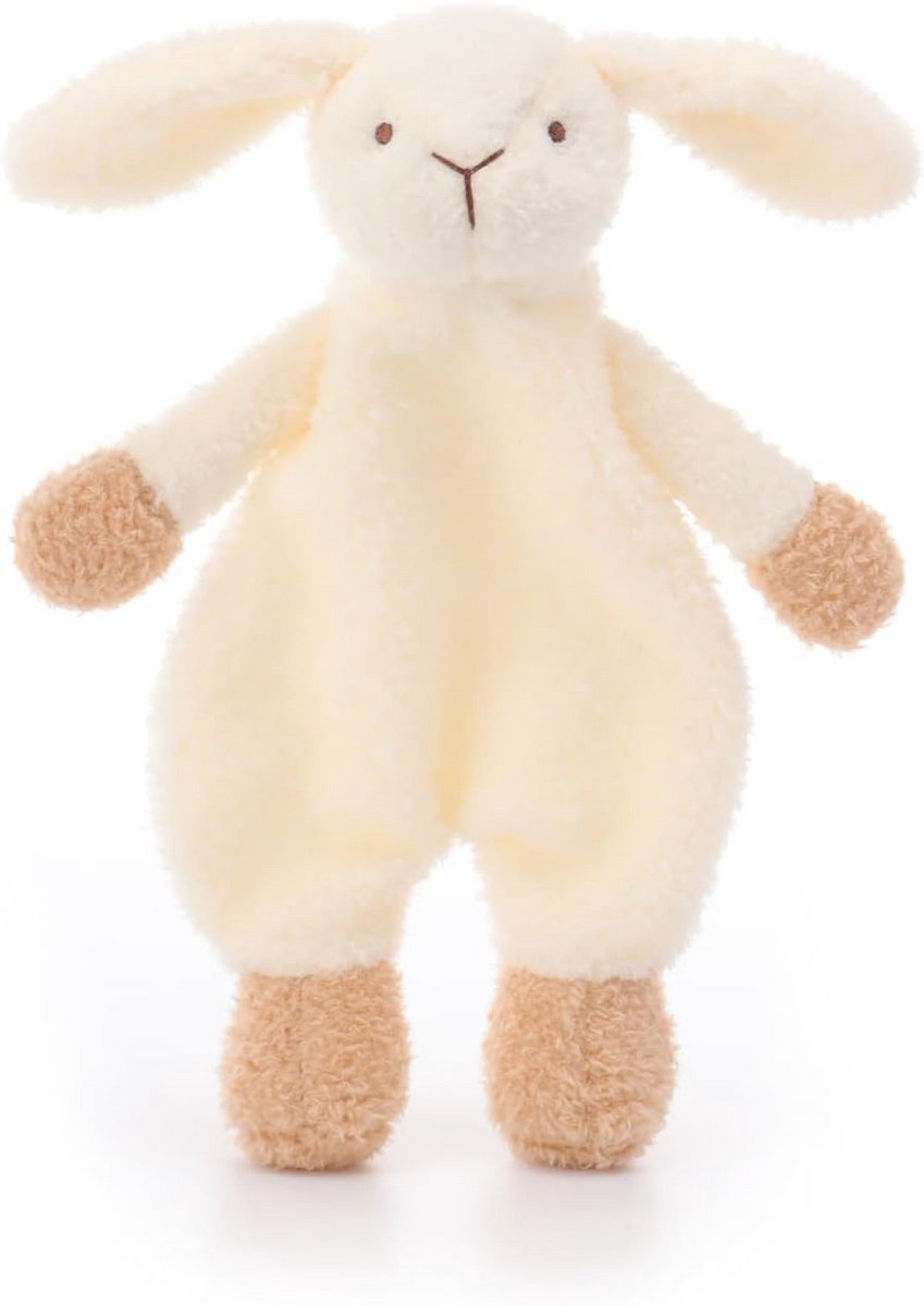Luxe Knuffeldeken Wit Konijn Veiligheidsdekentje Knuffel Pluche Baby Speelgoed 25.5cm